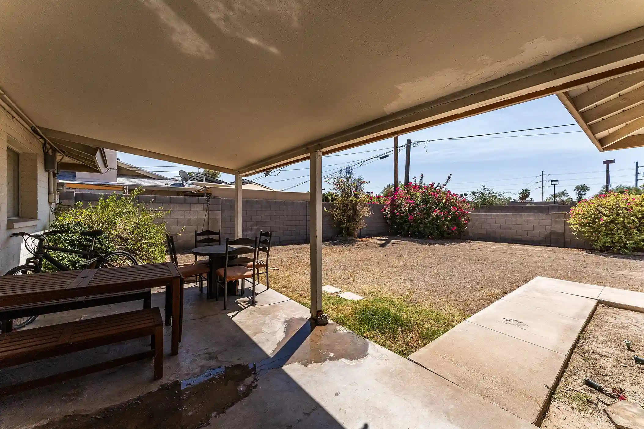 The backyard of an Avenir home